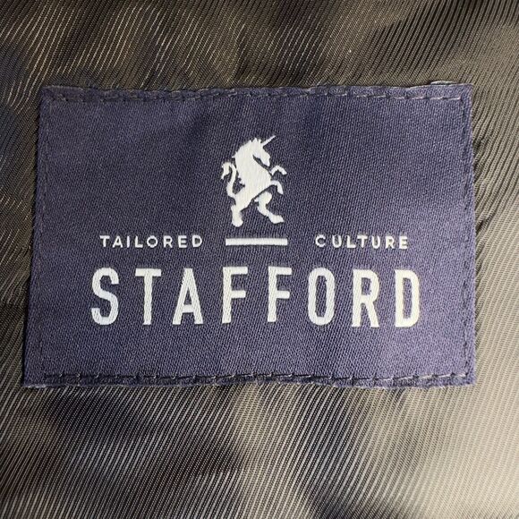 STAFFORD Mens 46R Brown LambWool Blazer Sport Coat Two-Button Jacket Classic fit - Picture 9 of 11